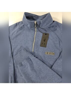 NEW MENS FAIRWAY & GREENE F &G TECH BLUE 1/4 ZIP SWEATSHIRT EZGO GOLF CART LARGE